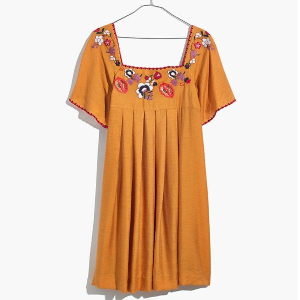 LIKE NEW Madewell Embroidered Mini Dress: XSmall